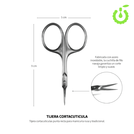 Tijera cortacuticula cherimoya punta fina