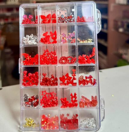 mix apliques tonos rojos de 24diseños